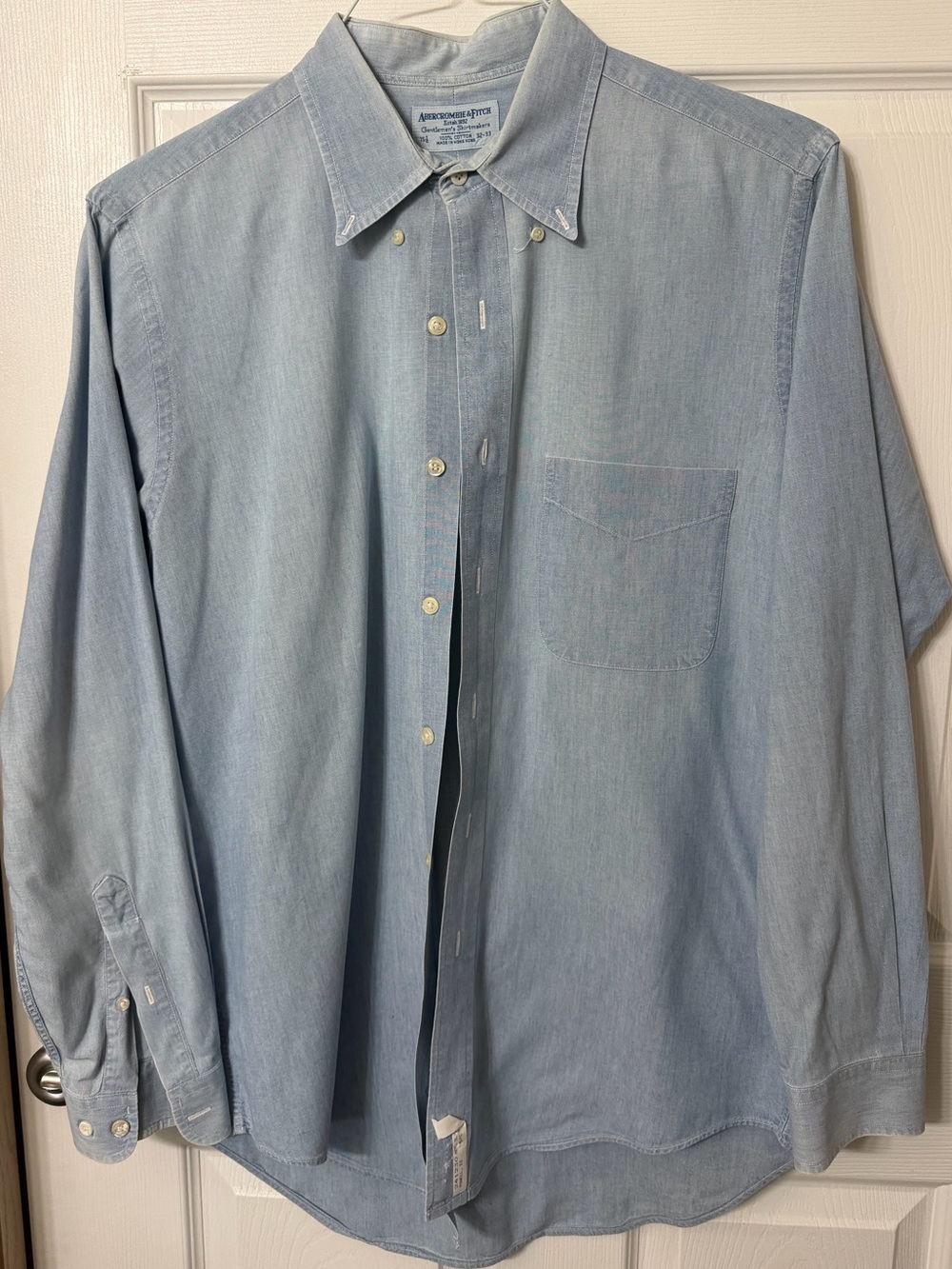 Abercrombie & Fitch Light Blue Denim Button-Up Shirt